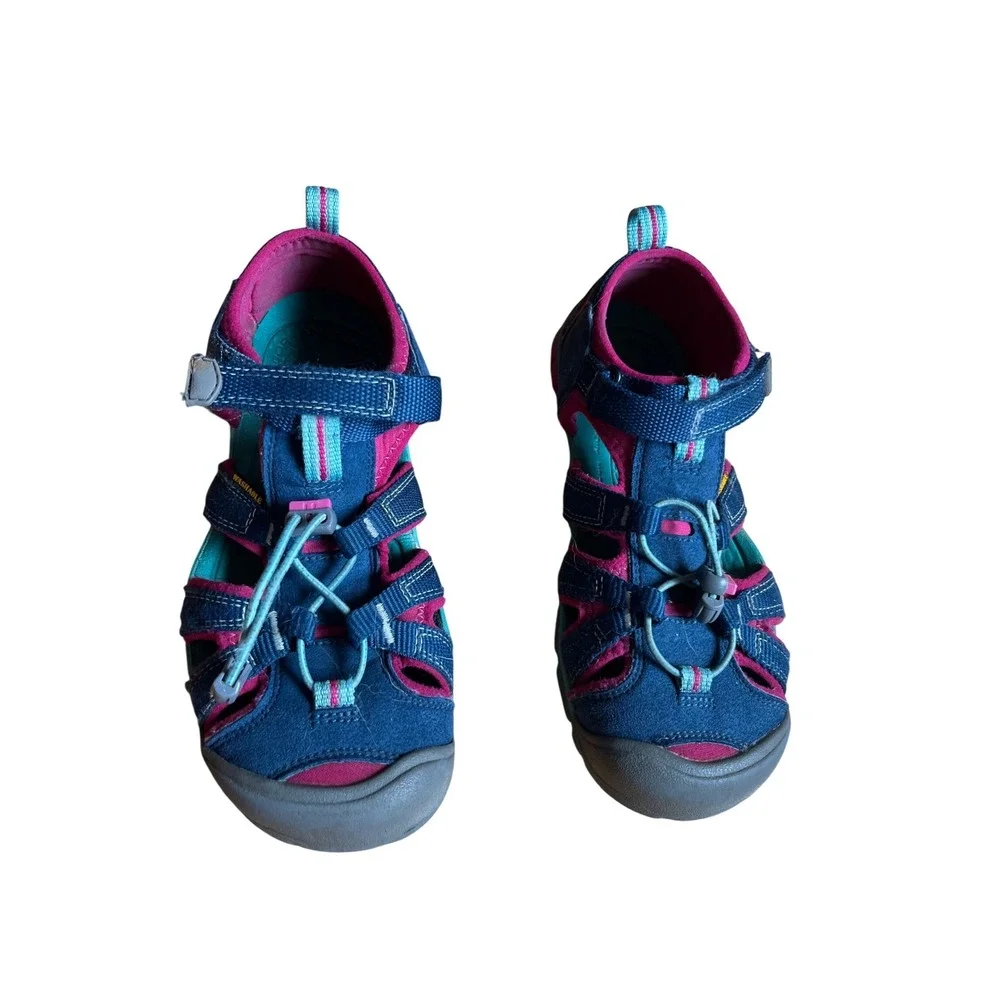 Keen Seacamp II CNX Blue Pink Teal Hybrid Sandals Kids Size 4 US